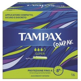 Tampax Compak Super Assorbenti Flusso Medio Forte 16 Pezzi