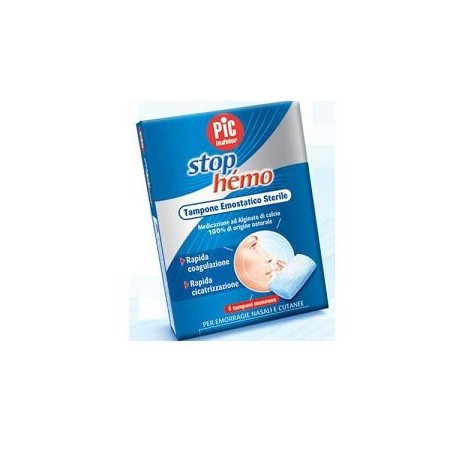 Pic Stop Hemo Tampone Emostatico per Piccole Emorragie Nasali e Cutanee 5 Pezzi