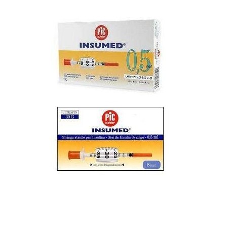 Pic Siringa Per Insulina 0,3 30g 8mm 30 Pezzi