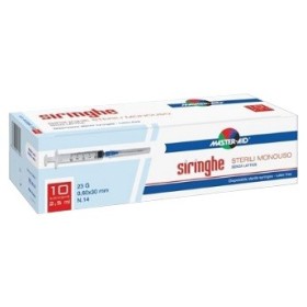 Master Aid Siringa Sterile 5 ml Con Ago Sottile 23G 10 Pezzi