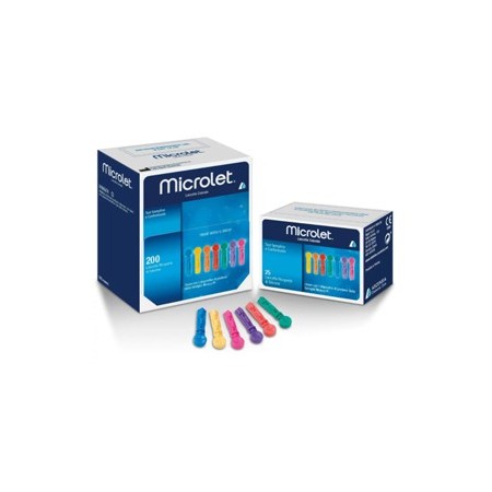 Microlet Lancette Pungidito Colorate 25 Pezzi