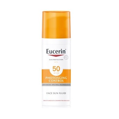 Eucerin Sun Fluid Anti-Età Crema Solare Viso FP 50 Protezione Alta 50 ml