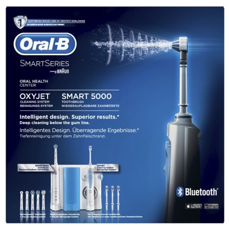 Oral-B Spazzolino Elettrico Smart 5000   Idropulsore Oxyjet Con 4 Testine Oxyjet   6 Testine Di Rica