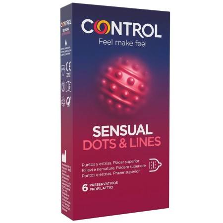 Control 2in1 Sensual Dots&Lines Profilattici 6 Pezzi