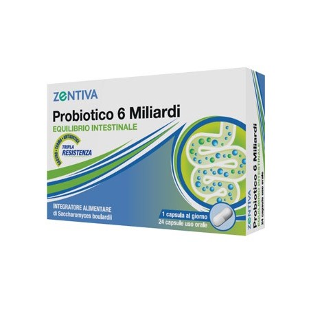 Probiotico 6 Miliardi Zentiva Integratore Equilibrio Intestinale 24 Capsule