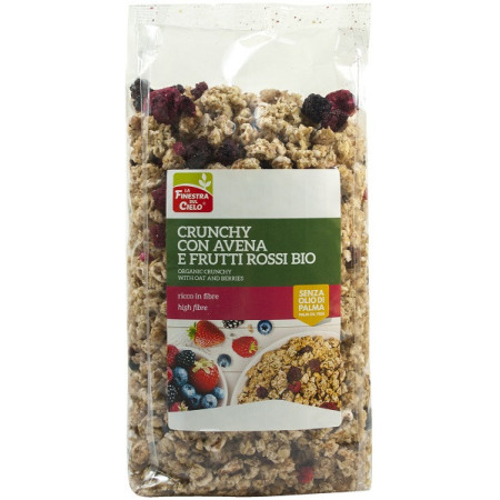 La Finestra sul Cielo Crunchy Con Avena e Frutti Rossi Bio 375 g