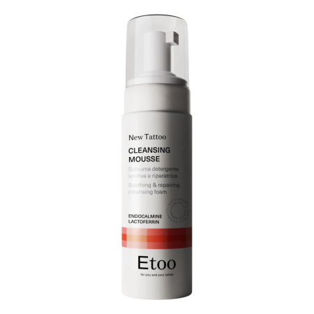 Etoo Tattoo Cleansing Mousse Delicata Lenitiva Riparatrice Mousse Detergente Per Pelli Tatuate 150 ml