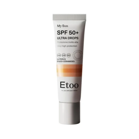 Etoo Tattoo Ultra Drops SPF50+ Gocce Solari Protezione Solare Alta Specifica Per Pelli Tatuate Flacone 15 ml