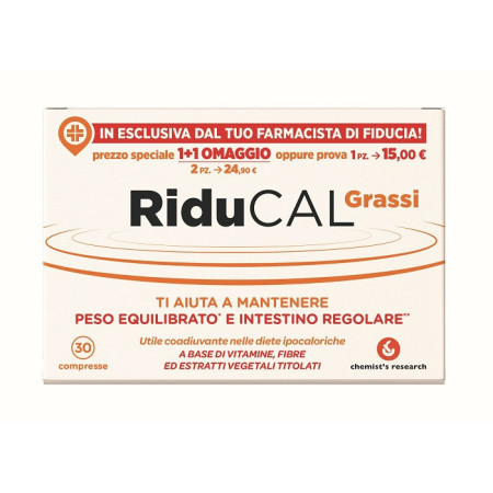 Riducal Grassi Integratore Controllo del Peso 30 Compresse