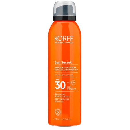 Korff Sun Secret Olio Spray Solare Corpo e Capelli SPF30 200 ml