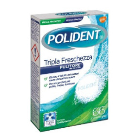 Polident Tripla Freschezza Pulitore per Protesi e Dentiere 66 Compresse