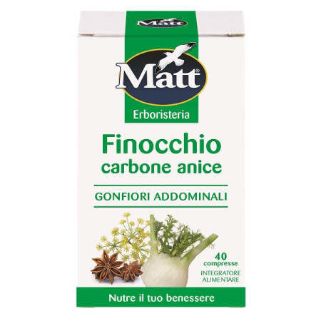 Matt Erboristeria Finocchio Carbone E Anice Integratore Contro I Gonfiori Addominali 40 Compresse