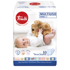 Trudi Baby Care Telino Igienico Multiuso 60x60 cm 10 Pezzi