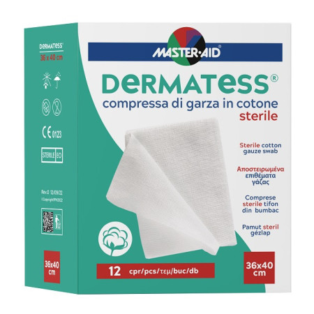 Dermatess Compresse Di Garza Idrofila Sterile 36x40 cm 12 Pezzi