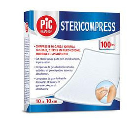 Pic Stericompress Compresse di Garza 10 x 10 cm Sterili 100 Pezzi