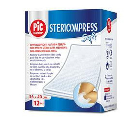 Pic StericOmpress Soft Tessuto Non Tessuto 36x40 cm 12 Garze