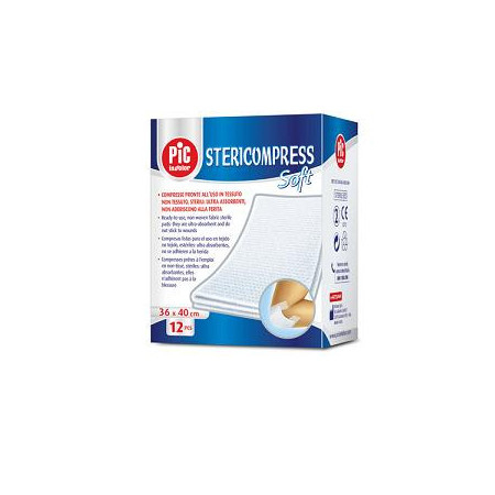 Pic StericOmpress Soft Tessuto Non Tessuto 36x40 cm 12 Garze