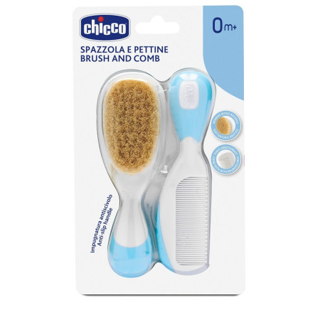 Chicco Spazzolino e Pettine Naturale Azzurro