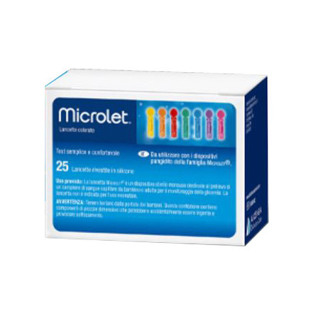 Microlet Lancette Pungidito Colorate 25 Pezzi