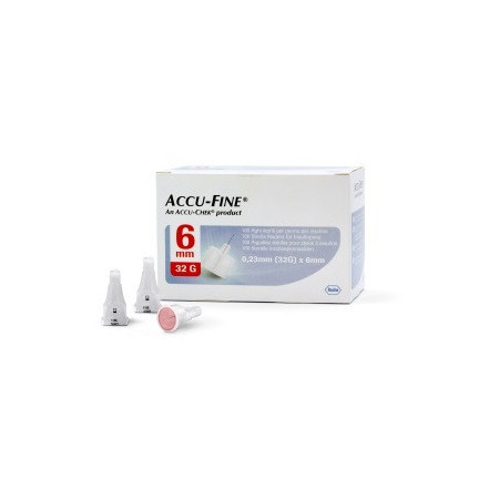 Accu-Fine Aghi Penna Somministrazione Insulina 6mm x 32G 100