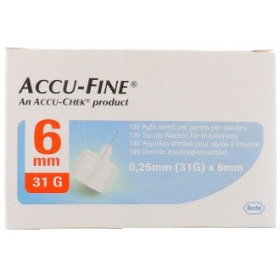 Accu-Fine Aghi Penna Per Insulina 6mm 31G 100 Pezzi