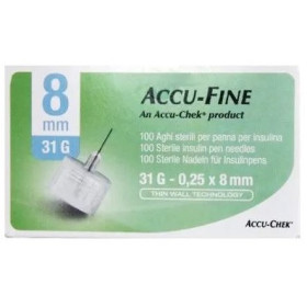 Accu-Fine Aghi Penna Per Insulina 8mm 31G 100 Pezzi