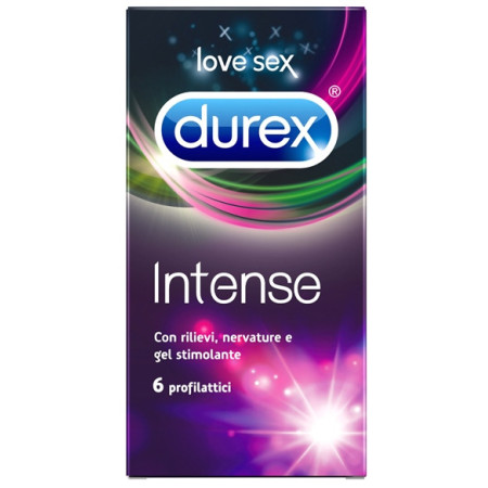 Durex Intense Preservativi Con Rilievi e Nervature Stimolanti 6 Pezzi