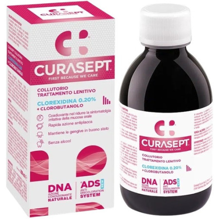 Curasept ADS Clorexidina 0,20 Clorobutanolo Collutorio Trattamento Lenitivo 200 ml Dentifricio 6