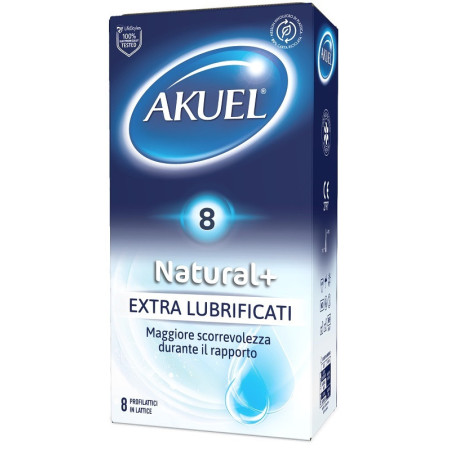 Akuel Natural Profilattico Extra Lubrificato 8 Pezzi