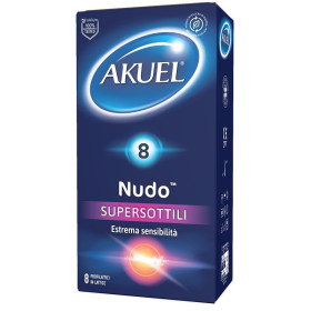 Akuel Nudo Profilattico Super Sottile 8 Pezzi