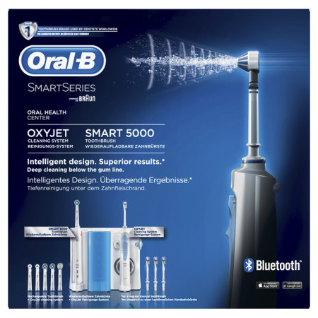Oral-B Spazzolino Elettrico Smart 5000 Idropulsore Oxyjet Con 4 Testine Oxyjet 6 Testine Di Rica