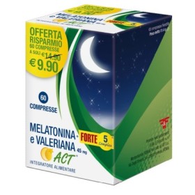 Melatonina   Forte 5 Complex e Valeriana ACT Integratore 60 Compresse