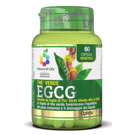 Optima Colours Of Life Thè Verde EGCG Integratore Drenante 60 Capsule