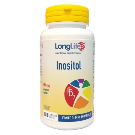 LongLife Inositol Integratore Metabolismo Dei Grassi a Base Di Inositolo 100 Tavolette