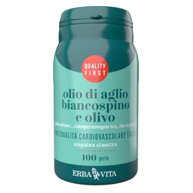 Erba Vita Olio di Aglio e Biancospino Integratore Apparato Cardiovascolare 100 Perle